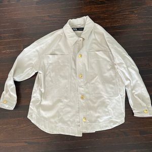 Gold Button Ecru Shacket / Overshirt NWT